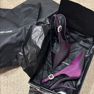 Saint Laurent Deep Purple Slingback Heels